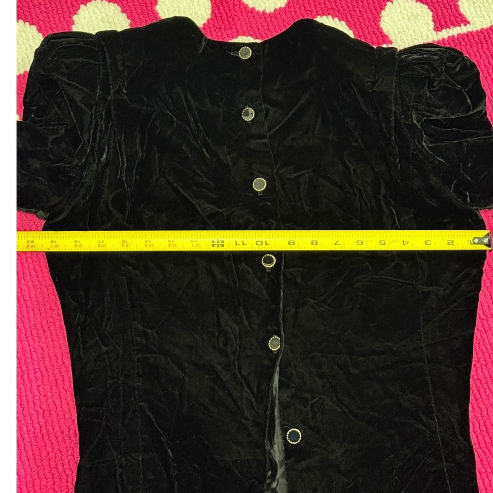Vintage 1980s Richard Warren for Saks Fifth Avenue Velvet Tunic Back Button 10 - Picture 14 of 14